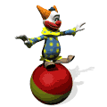 Clown Balanced On a Ball